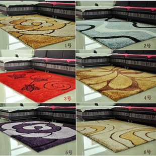 加密韩国亮丝客厅茶几地毯卧室床边地毯简约现代风格图案地毯定制