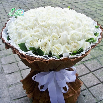 重庆鲜花店送花99朵白玫瑰花束爱情祝福表白生日重庆同城鲜花速递