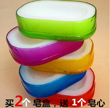 韩国多功能有氧皂盒 优质香皂盒 耐用海绵垫肥皂盘 精油皂盒