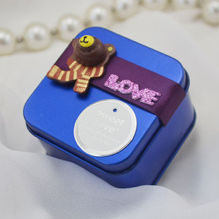 可爱小熊 批发个性 喜糖盒子 创意欧式铁盒子喜糖包装含糖成品