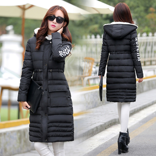 冬季新款棉服修身显瘦中长款棉衣潮羽绒服韩版学生连帽长外套女装