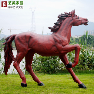 大型动物仿真马雕塑树脂工艺品花园庭院装饰品景观景区园林摆件