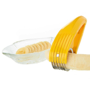 创意厨房用品香蕉切片器不锈钢刀片切香蕉神器火腿肠切割器水果刀