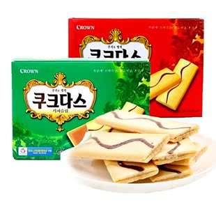 韩国进口Crown可拉奥奶油蛋卷咖啡蛋卷144g 早餐代餐饼干零食