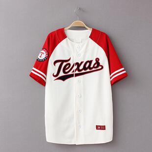 夏季新款MLB棒球服短袖t恤女NY情侣棒球衣宽松大码男 开衫嘻哈t恤