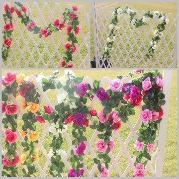 24朵植物仿真玫瑰花藤婚庆装饰花绢花假花空调管装饰壁挂花