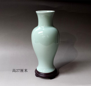 【积宝堂】古玩瓷器 古董 民国青釉观音瓶 包老保真