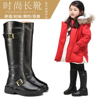 2015冬季新款儿童马丁靴高筒真皮女童长靴子大童加绒冬靴韩版单靴