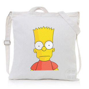 美国辛普森Simpson卡通可爱单肩斜跨两用手提袋帆布棉布包
