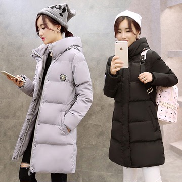 棉衣女中长款2015冬装新款韩版大码修身羽绒棉服加厚棉袄学生外套