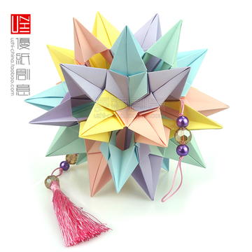 优纸创意 正品折纸花球036 手工纸DIY材料创意纸花双面双色折纸