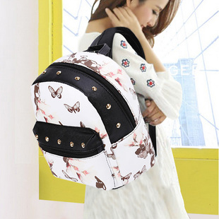 女士双肩包铆钉包 2015新款韩版休闲女士小背包时尚旅行学生书包