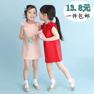 新款夏装韩版女童装儿童背心公主裙吊带连衣裙纯棉女童裙子潮包邮