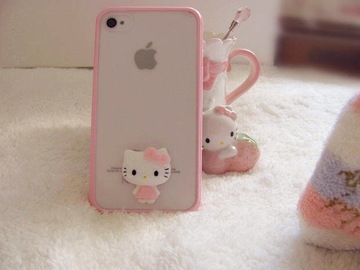 hello kitty小清新猫咪手机壳 苹果6s硅胶保护套 iphone5S透明壳