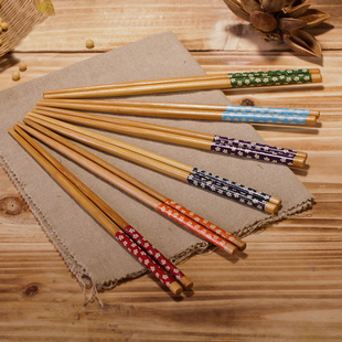 特价天然碳化质朴简约ZAKKA景德镇家用5种款樱花礼品竹筷 筷子套