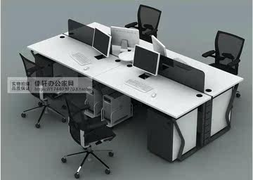 深圳办公家具现代钢架屏风电脑桌 简约职员办公桌椅4人6人组合