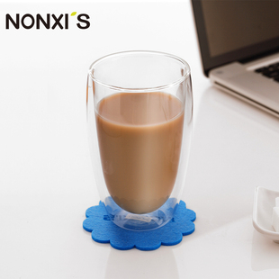 Nonxis/龙兮 创意蛋形杯双层隔热耐热玻璃杯透明水杯子咖啡牛奶杯