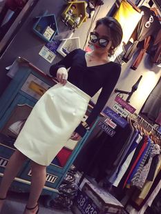 2016新款韩版修身针织衫时尚复古长袖交叉领V领女