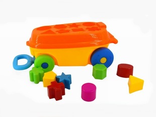 供应几何形状行李箱积木车宝宝启蒙认知盒益智儿童拼装玩具36368