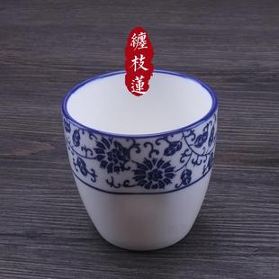 古典中国风餐厅大茶杯 无手柄水杯 创意陶瓷水杯随手杯 纯白水杯