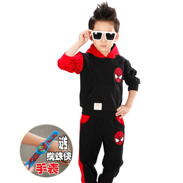 童装男童套装2015秋装韩版新款小蜘蛛宝宝卫衣儿童套装两件套包邮
