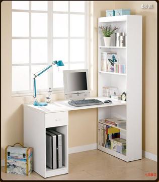 电脑桌台式简约带书架书柜组合简易办公桌儿童学习桌书桌可定制
