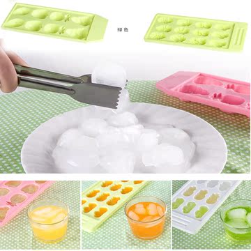 健康无毒创意 水果 花朵形状冰块模具 制冰器 可爱冰格制冰盒12格