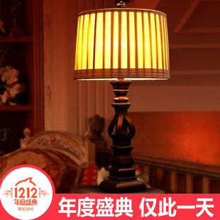 美式复古典奢华宫廷布艺 卧室床头客厅书房咖啡餐厅树脂装饰台灯
