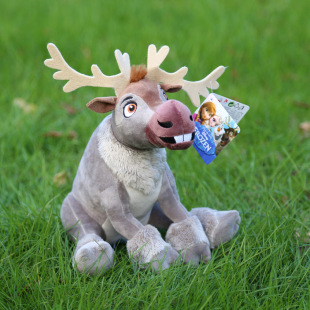 正品冰雪奇缘大冒险娃娃斯文毛绒玩具公仔迪士尼正版驯鹿麋鹿礼物