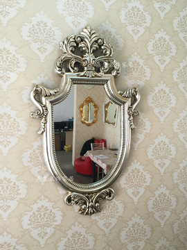 欧式浴室镜子 婚庆装饰壁挂镜框 防水复古卫生间镜卫浴理发梳妆镜