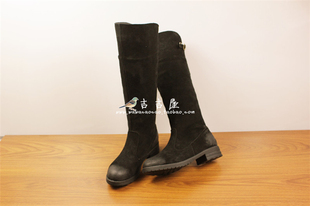 【吉吉屋】雨后。秋冬新款复古磨砂牛皮做旧加绒长筒靴女靴骑士靴