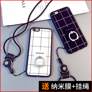 苹果6SPLUS手机壳六iphone6p硅胶套日韩5.5创意女款挂绳脖5se潮牌