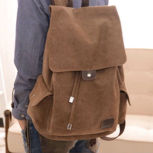 旅行背包双肩包男大容量女书包中学生休闲电脑背包防水帆布包复古