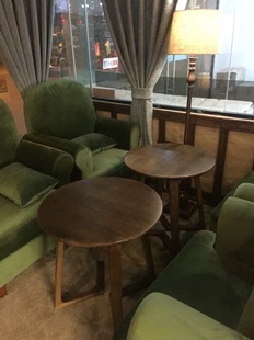 美式角几实木边桌客厅沙发边几小茶几圆形创意电话几北欧个性家具
