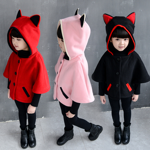 女童2015秋装韩版新款宝宝儿童春秋款披风童装蝙蝠衫斗篷外套5岁