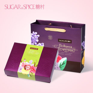 台湾进口 新紫绽花赏礼盒 法式牛轧糖250g+凤梨酥6入