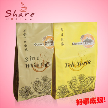 【好事成双】马来西亚咖啡城白咖啡/有糖原味印拉茶两袋/速溶包邮