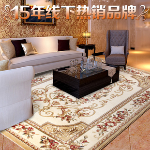 羊毛混纺3D雕花时尚欧式美式地毯客厅门垫门厅茶几地毯卧室地垫