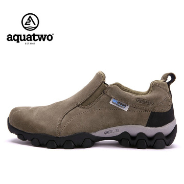 Aquatwo休闲皮鞋男套脚户外军工防水鞋登山鞋徒步鞋子运动鞋男鞋