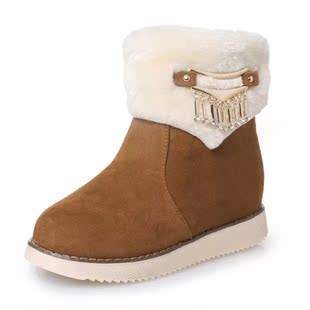 2015韩版秋冬保暖女靴经典棉款低跟防滑防水雪地靴女包邮