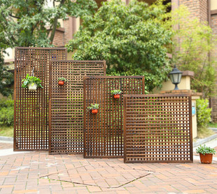 庭院碳化木网格 栅栏 篱笆 花藤 花架（无锡周边均可上门安装)