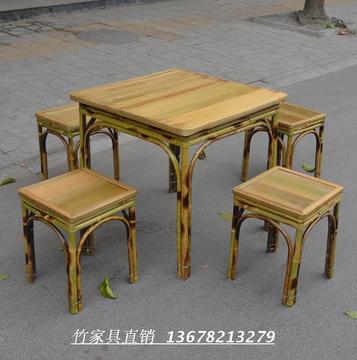 竹家具 竹制桌凳 简易桌凳 快餐桌椅 面馆饭馆桌凳 方桌方凳特价