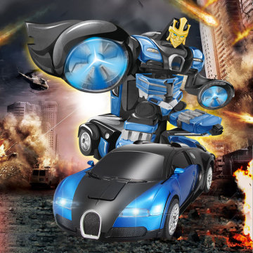 电动遥控变形汽车人超变金刚布加迪机器人正版男孩儿童玩具遥控车