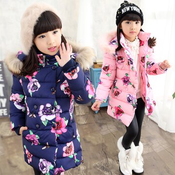 2016冬季新款女童棉衣棉袄女童冬装中长款棉服外套加厚韩版棉衣