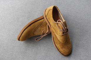 限量发售 英伦雕花英伦男短靴 复古低帮鞋 系带真皮