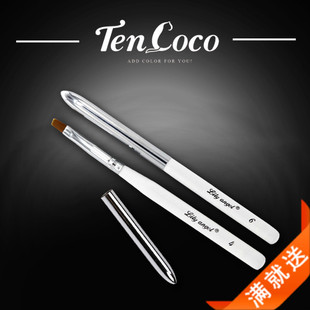 Tencoco美甲工具批发光疗彩胶延长胶凝胶木杆排笔平头刷子光疗笔