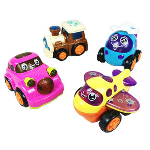 宝宝早教益智玩具儿童惯性回力小汽车火车飞机卡通滑行玩具车特价
