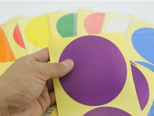 彩色标签纸 100mm圆点标 10cm圆形不干胶标签贴纸 8色圆形贴纸