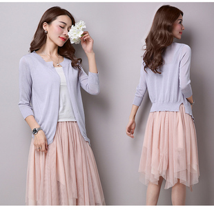 2016春夏季新款韩版短款女式亚麻针织衫开衫薄款棉麻小外套空调衫
