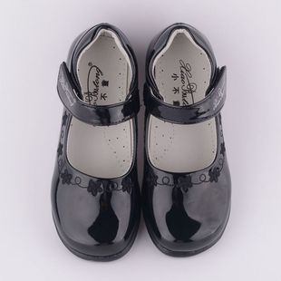 女童黑色皮鞋儿童单鞋平底学生演出鞋黑色表演鞋中 大童儿童皮鞋